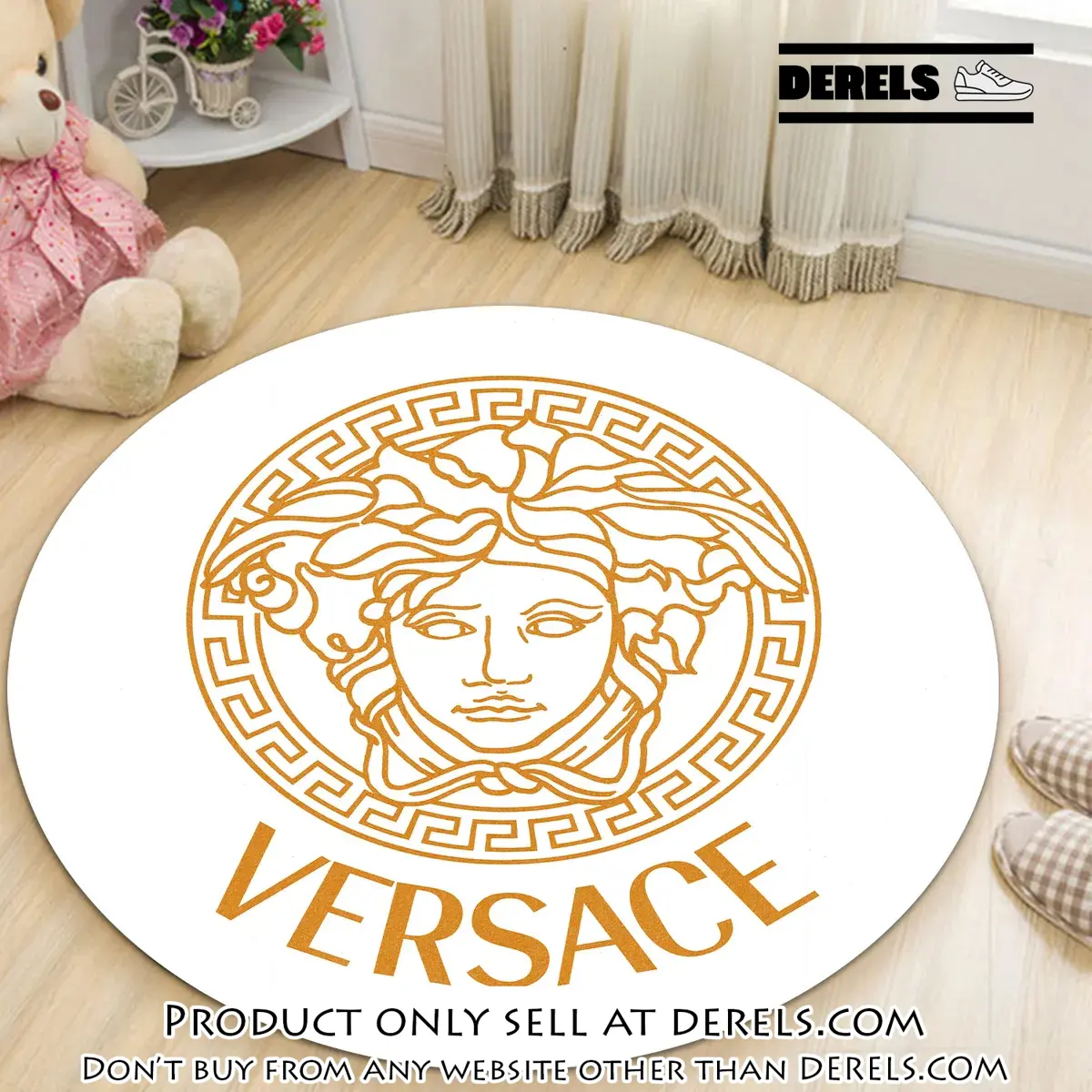 Versace medusa white luxury brand round rug carpet home decor dr2045193